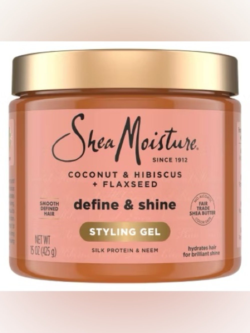 SheaMoisture Coconut & Hibiscus + Flaxseed Defining Styling Hair Gel - 15oz
